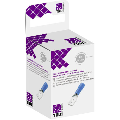 TRU COMPONENTS T1904C043 Flachstecker-Sortiment Steckbreite: 6.30 mm Steckdicke: 0.80 mm 180 ° Teil