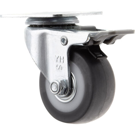 TOOLCRAFT TO-5137869 Lenkrolle mit Feststellbremse und Anschraubplatte 50 mm Tragfähigkeit (max.): (1/4)