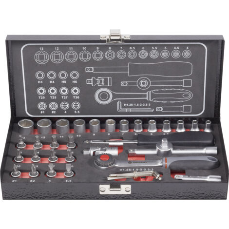 TOOLCRAFT  Steckschlüsselsatz metrisch 1/4" (6.3 mm) 36teilig 826363