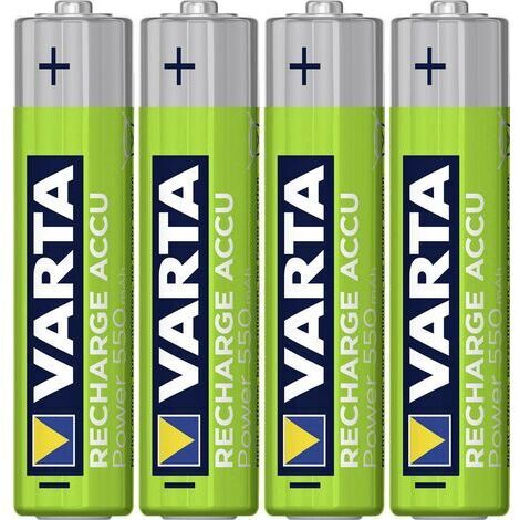 VARTA Akku NiMH, Micro, AAA, HR03, 1.2V/550mAh, Accu Power, Pre-charged, 4er Pack