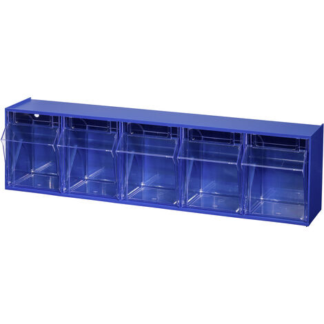 Allit 464430 Klappkasten-Magazin VarioPlus ProFlip 5 (B x H x T) 600 x 165 x 135 mm Blau, Transpar
