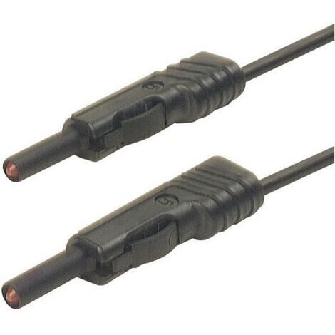 SKS Hirschmann MLB 25/1 V sw Messleitung Lamellenstecker 4 mm Lamellenstecker 4 mm 25.00 cm Schwarz (1/3)