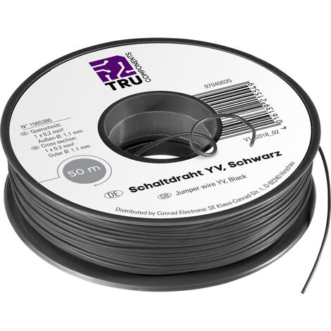 TRU COMPONENTS 1565380 Schaltdraht Yv 1 x 0.20 mm² Schwarz 50 m