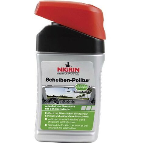 Nigrin Scheibenpolitur 300 ml – entfernt tiefsitzenden Schmutz – glättet Autoscheiben – optimiert Wischerfunktion – steigert Fahrsicherheit (1/4)