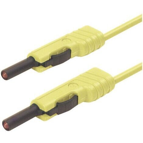 SKS Hirschmann MLB 100/1 V ge Messleitung Lamellenstecker 4 mm Lamellenstecker 4 mm 1.00 m Gelb 1 St (1/3)