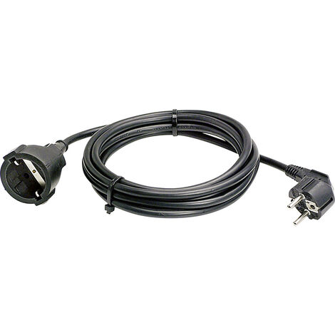 AS Schwabe 50512 Strom Verlängerungskabel Schwarz 5.00 m H05VV-F 3G 1,5 mm²