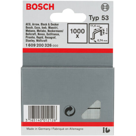 Bosch 1000 Tackerklammern 11,4/ 6 mm Typ - 1609200326