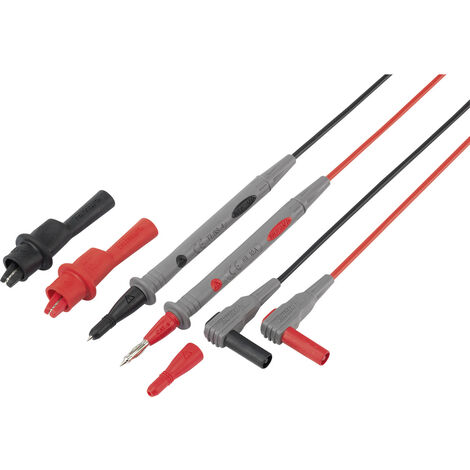 VOLTCRAFT TL 88-4 Sicherheits-Messleitungs-Set Lamellenstecker 4 mm Prüfspitze 1.80 m Schwarz, Rot 1