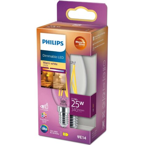 Philips LED 871951432415200 LED EEK D (A - G) E14 Kerzenform 2.5 W = 25 W Warmweiß (Ø x L) 35 mm x 9