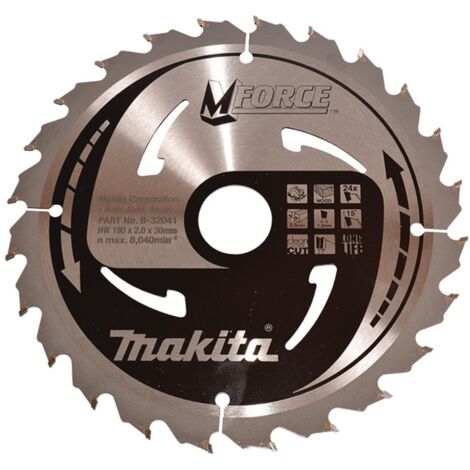 Makita Kreissägeblatt M-FORCE 190 mm, 24 Zähne, 1,2 mm, Holz
