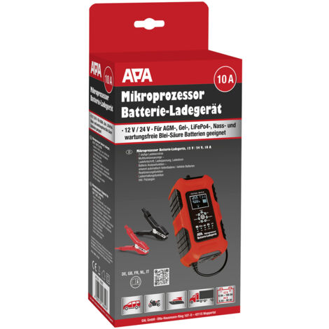 APA Batterieladegerät 12 / 24 V 10 A Autobatterie-Ladegerät