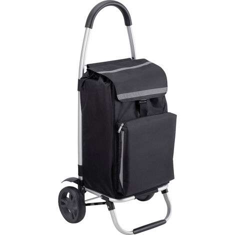Meister Einkaufstrolley - 56 Liter - Extra große Reifen - Mit Kühlfach - Abnehmbare & regenfeste Tasche - Aufhängung für den Einkaufswagen / Klappbarer Shopper / Einkaufsroller / Handwagen / 6816800