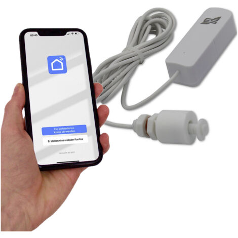 Schabus 200150 WWD 150 Wireless Float switch Wassermelder  mit App-Steuerung, mit Schwimmerschalter
