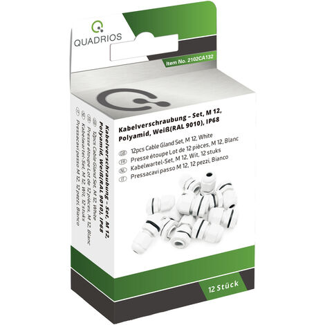 Quadrios 2102CA132 Kabelverschraubung Sortiment M12 PA66 Weiß 1 Set