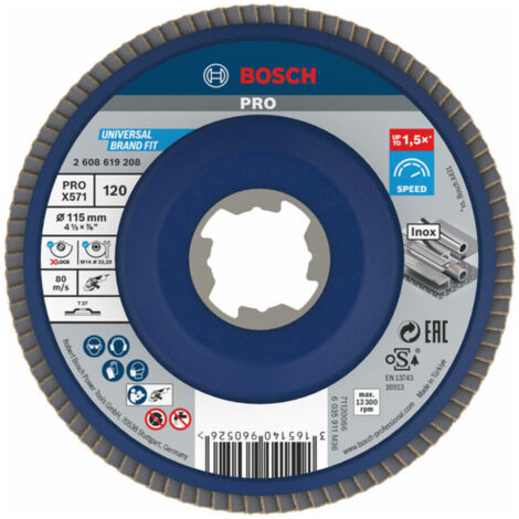 Bosch Fächerschleifscheibe X571 Best for Metal gerade 115 mm K 120 Kunststoff 10 Stk