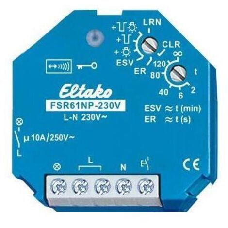 FSR61NP-230V Eltako Funk Schaltaktor  Stromstoß-Schalter 1-Kanal Unterputz Schaltleistung (max.) 200 (1/5)
