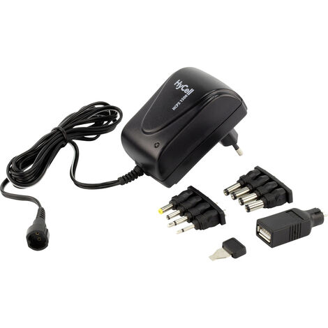 HyCell 1201-0008 Steckernetzteil, einstellbar 3 V/DC, 4.5 V/DC, 5 V/DC, 6 V/DC, 7.5 V/DC, 9 V/DC, 12