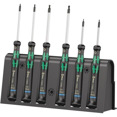 Wera 2052/6 Elektronik-Schraubendrehersatz + Rack, 6-tlg.
