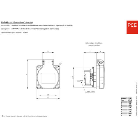 PCE 109-0bw Presa a muro IP54 Blu - acquista su