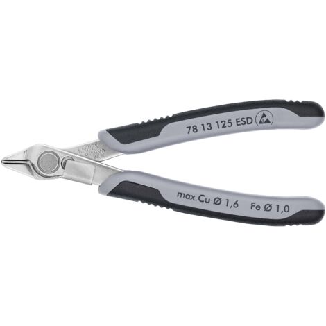 KNIPEX 78 13 125 ESD Electronic Super Knips® ESD mit Mehrkomponenten-Hüllen 125 mm