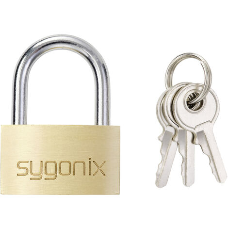 Sygonix SY-5045288 Vorhängeschloss 29.8 mm teilweise gleichschließend   Goldgelb Schlüsselschloss