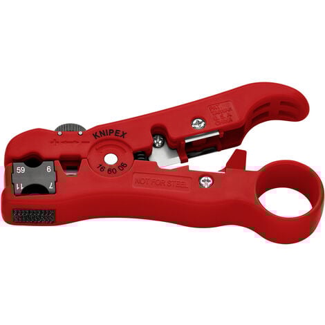 Knipex 16 60 06 SB   Kabelentmanteler Geeignet für Koaxialkabel   RG59, RG6, RG7, RG11