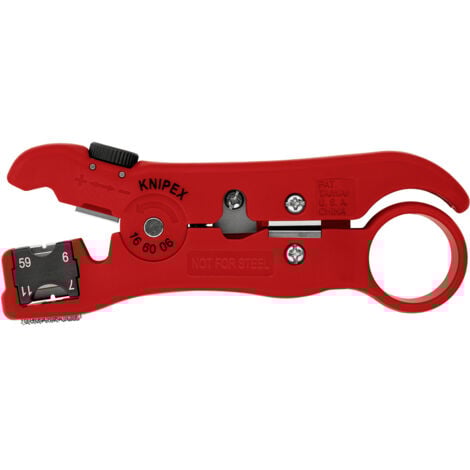Knipex 16 60 06 SB   Kabelentmanteler Geeignet für Koaxialkabel   RG59, RG6, RG7, RG11