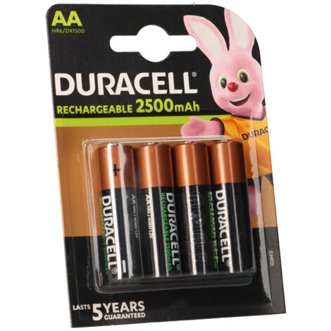 4x Duracell PreCharged AA Mignon Akku NiMH 1,2V 2,5Ah