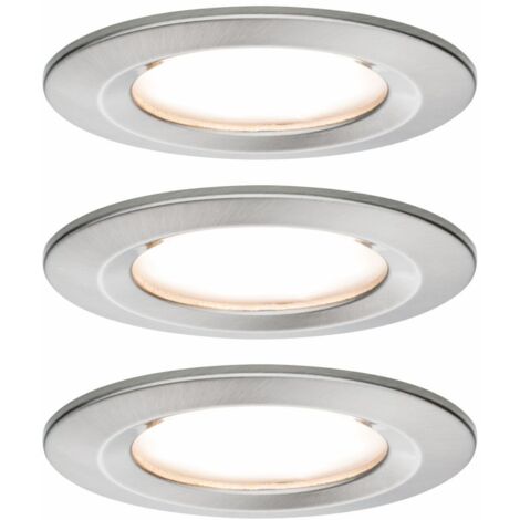 Paulmann LED Einbauleuchte Nova Coin 3er Set eisen Ø 7,8 cm starr warmweiß Einbauleuchte