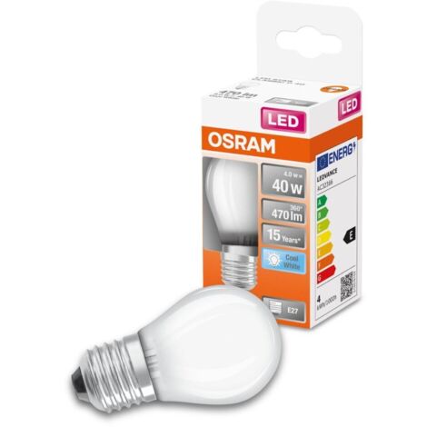 OSRAM HOMELIGHTING 4058075435124 LED EEK E (A - G) E27 Glühlampenform 4 W = 40 W Kaltweiß (Ø x L) 45