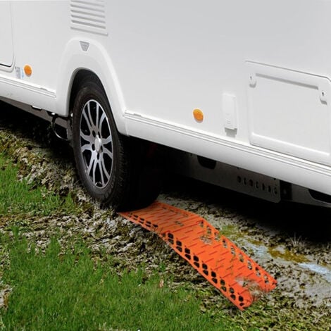 Froadp Sandbleche Anfahrhilfe Wohnmobil Kunststoff Traktionsmatte Set  Rettungsbrett Offroad Tragbare Tracktionshilfe, 2 Stück