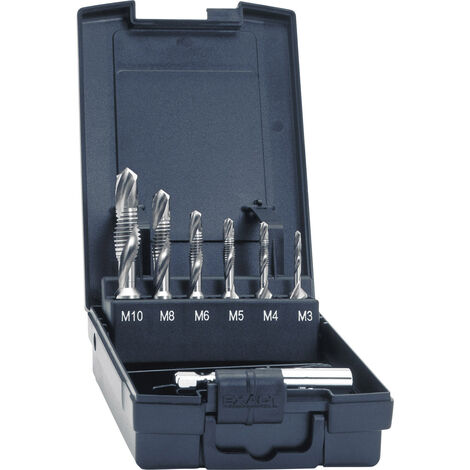 Exact 05910 Kombigewindebohrer-Set 7teilig metrisch Rechtsschneidend DIN 3126 HSS 1 Set (1/2)