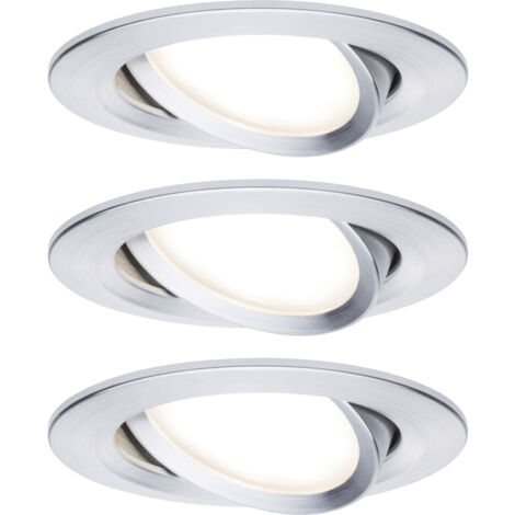 Paulmann 93451 Nova Einbauleuchte 3er Set  LED LED 18 W Aluminium (gedreht)