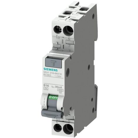 Siemens 5SV13166KK16 FI-Schutzschalter/Leitungsschutzschalter 1polig 16 A 0.03 A 230 V