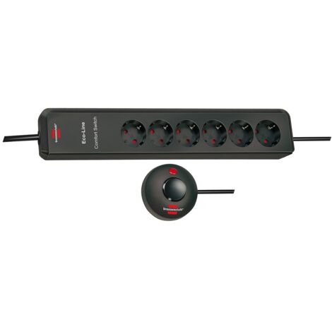 Brennenstuhl 1159450616 Steckdosenleiste mit Schalter 6fach Schwarz  1 St.