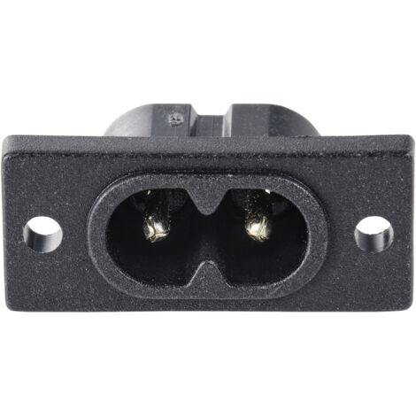 C8 Kaltgeräte-Steckverbinder Snap-In Einbau-Stecker – 250V / 2A, Einbauöffnung Ca. 23,5x12,2 Mm