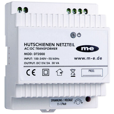m-e modern-electronics DT 2000  Türsprechanlage  Hutschienen-Netzteil  Weiß