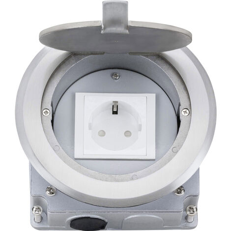 LEDmaxx 105628 1fach Fußboden-Einbausteckdose erhöhter Berührungsschutz IP20 Aluminium (1/3)