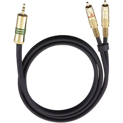 Oehlbach 2056 Cinch / Klinke Audio Anschlusskabel [2x Cinch-Stecker - 1x Klinkenstecker 3.5 mm] 1.00