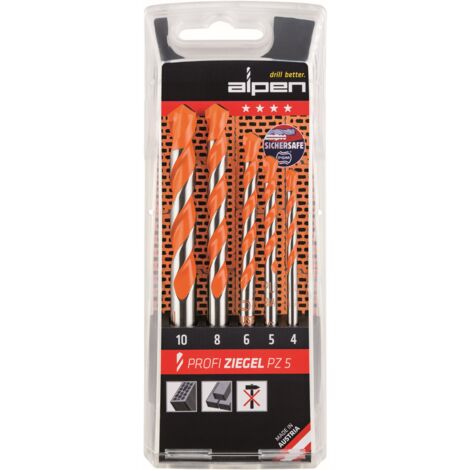 Alpen Bohrer-Kassette Profi Ziegel Stein PZ 5 Ø 4,5,6,8,10 mm 200705100
