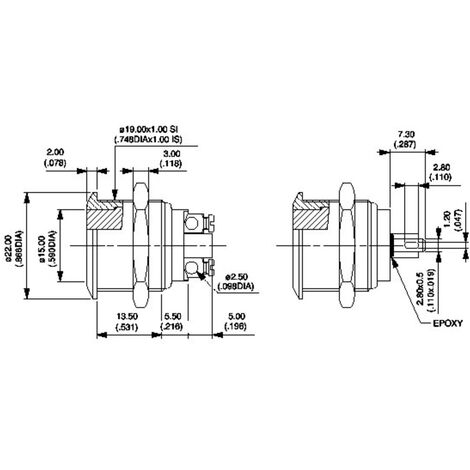 APEM 9633AX1146 Vandalensicherer Drucktaster - 250V/AC 0.3A