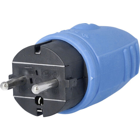 AS Schwabe 62401 Schutzkontaktstecker Gummi  230 V Blau IP44