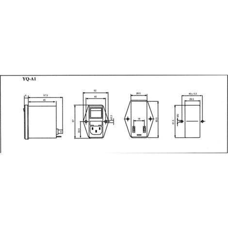 Yunpen 521361 YQ01A1 Netzfilter mit Kaltgerätebuchse, mit Schalter, mit ...