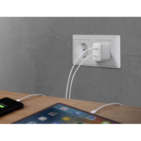 VOLTCRAFT UC-2ACX001 USB-Ladegerät 32W Mit USB & USB-C Power Delivery – 2 Ausgänge, Max. 3000 MA | Kompakter Steckerlader Für Unterwegs