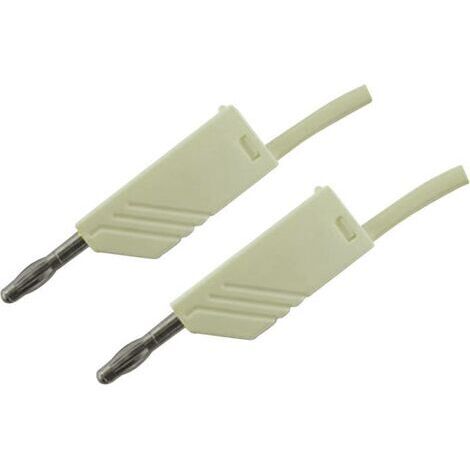 SKS Hirschmann MLN 50/2,5 WS Messleitung Lamellenstecker 4 mm Lamellenstecker 4 mm 0.50 m Weiß 1 St.