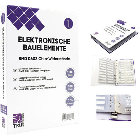 TRU COMPONENTS TC-6869408 TC-6869408 Sortiments-Album SMD 0603 0.1 W 1 % 1000 Teile (1/3)