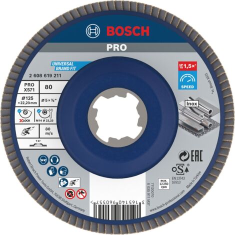 Bosch Fächerschleifscheiben X571 Best for Metal, Ausführung: K80, gerade, 2608619211