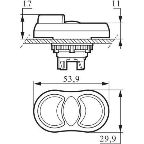 Merten MEG3155-0000 Doppeltaster-Einsatz, 2 Schließer 1-polig, 10A, AC250V Steckklemmen
