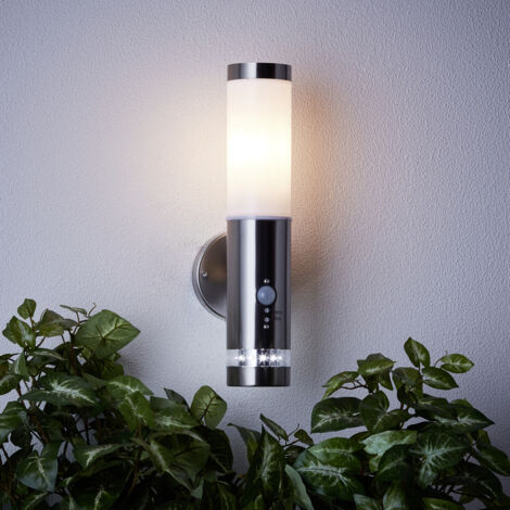 Brilliant Bole G96131/82 Außenwandleuchte mit Bewegungsmelder  Halogen E27 60 W Edelstahl