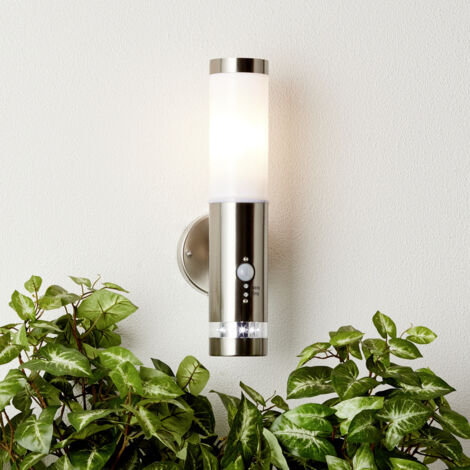 Brilliant Bole G96131/82 Außenwandleuchte mit Bewegungsmelder  Halogen E27 60 W Edelstahl